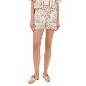 NEW EN SAISON alaia linen shorts in ivory multi